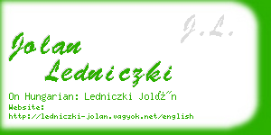 jolan ledniczki business card